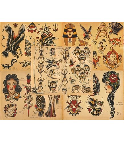 Amazon.com : Sailor Jerry Traditional Vintage Style Tattoo Flash 5